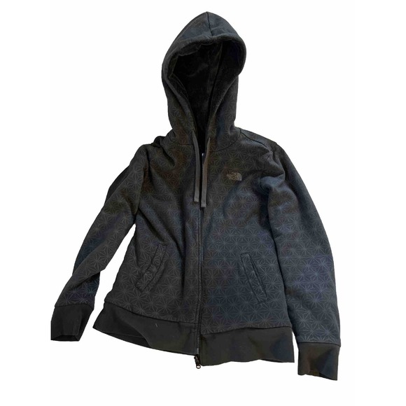 The North Face Tops - The North Face Womens Heavy Reversible‎ Sweatshirt Jacket L Plush Black Spring